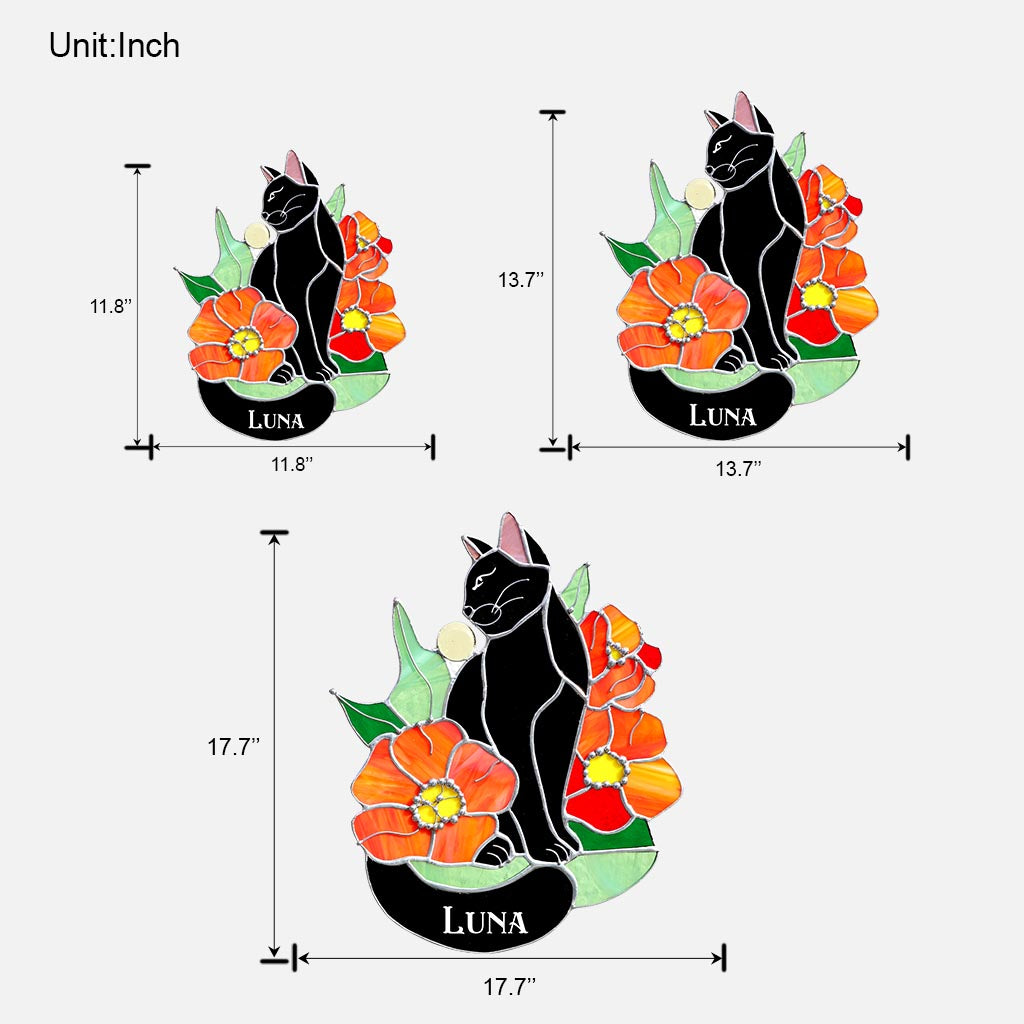 Black Cat - Personalized Black Cat Wood Sign