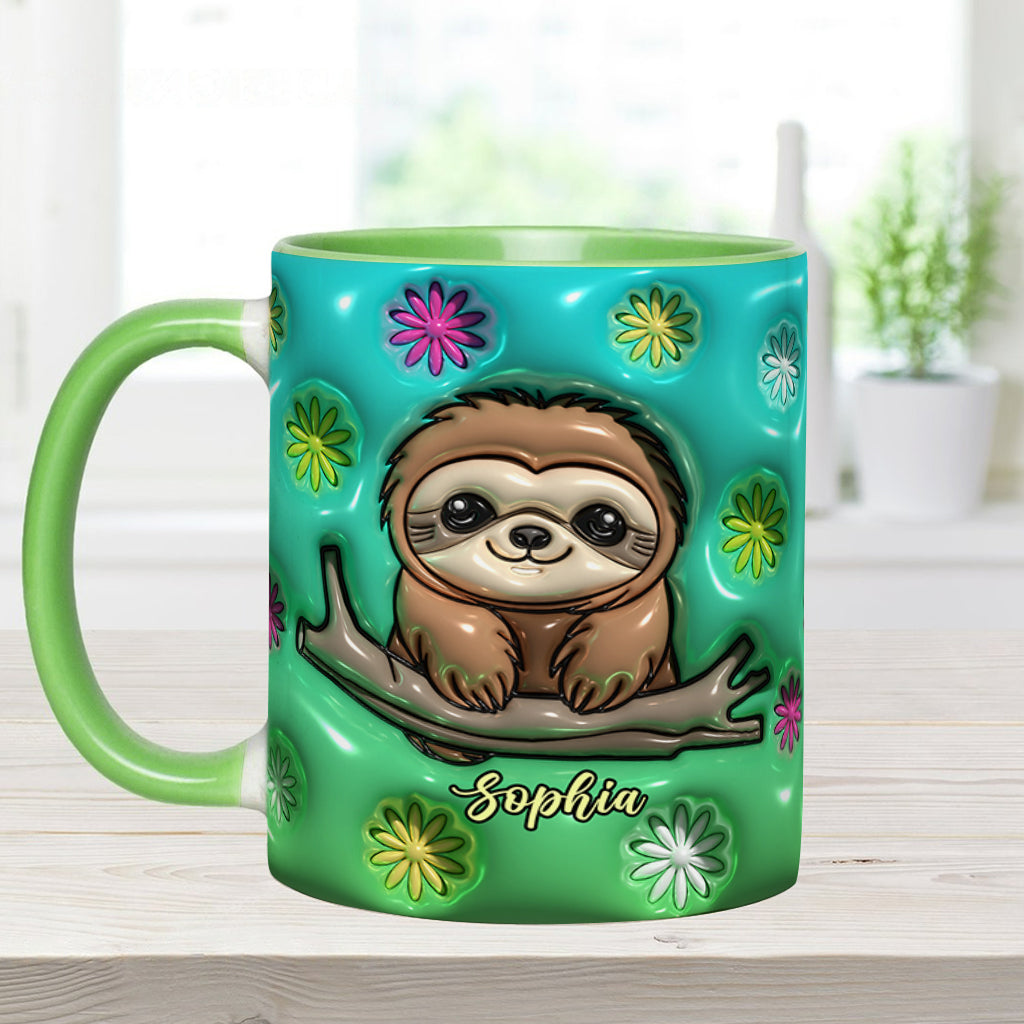 Cute Sloth - Personalized Sloth Accent Mug