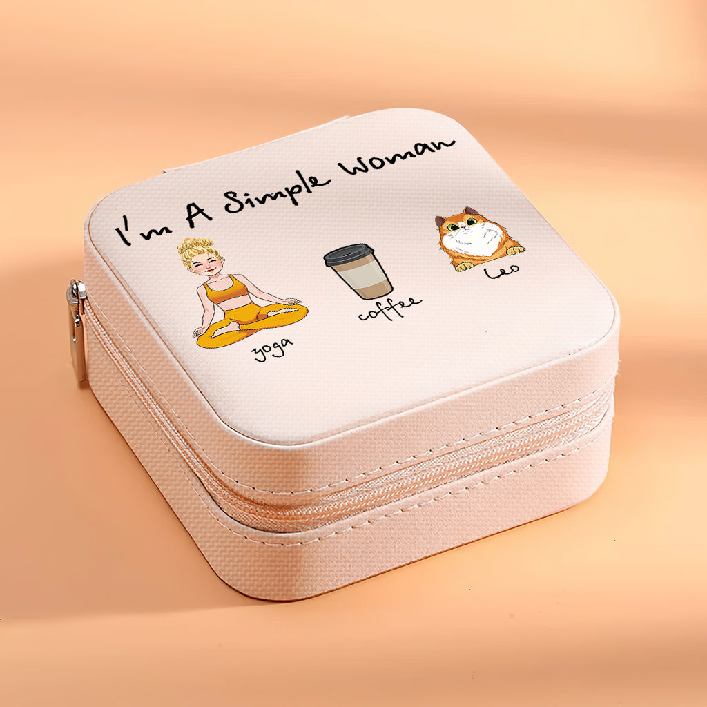 I'm A Simple Woman - Yoga gift for dog lover, cat lover, cat lover - Personalized Jewelry Box
