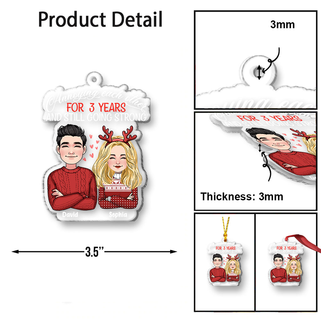 Annoying Each Other And Still Going Strong - Personalized Couple Transparent Ornament