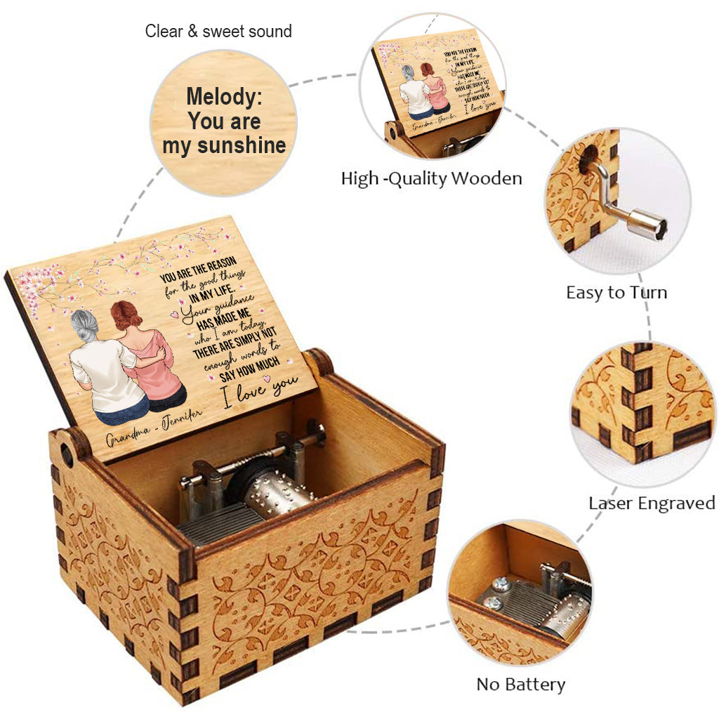 You Are The Reason - Gift for mom, grandma - Personalized Hand Crank Music Box