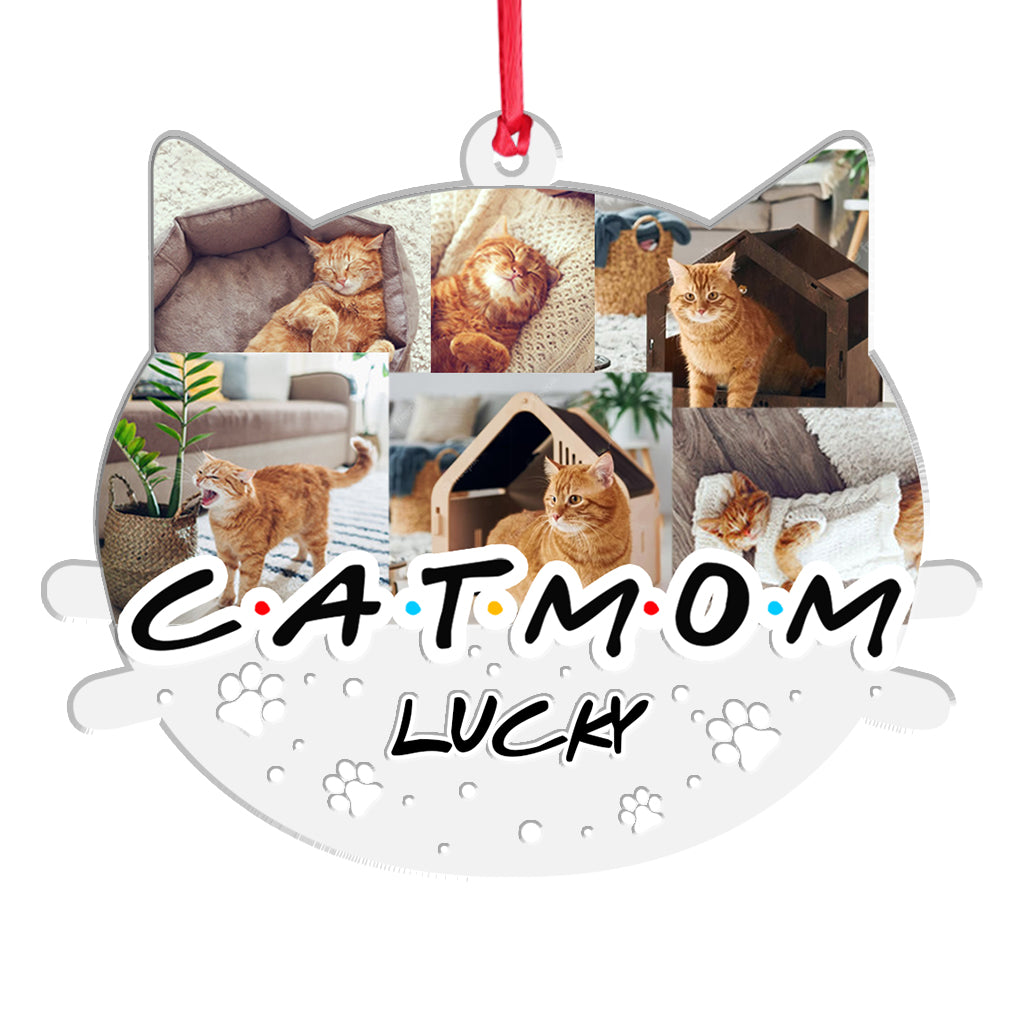 Cat Mom Dog Mom Cat Dad Dog Dad - Personalized Cat Ornament