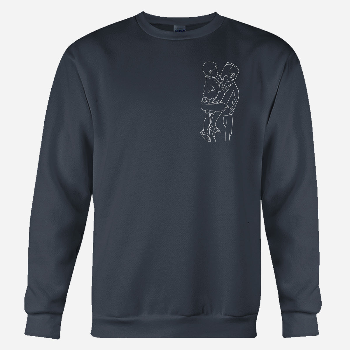 Custom Line Art - Personalized Grandpa Embroidered Sweater