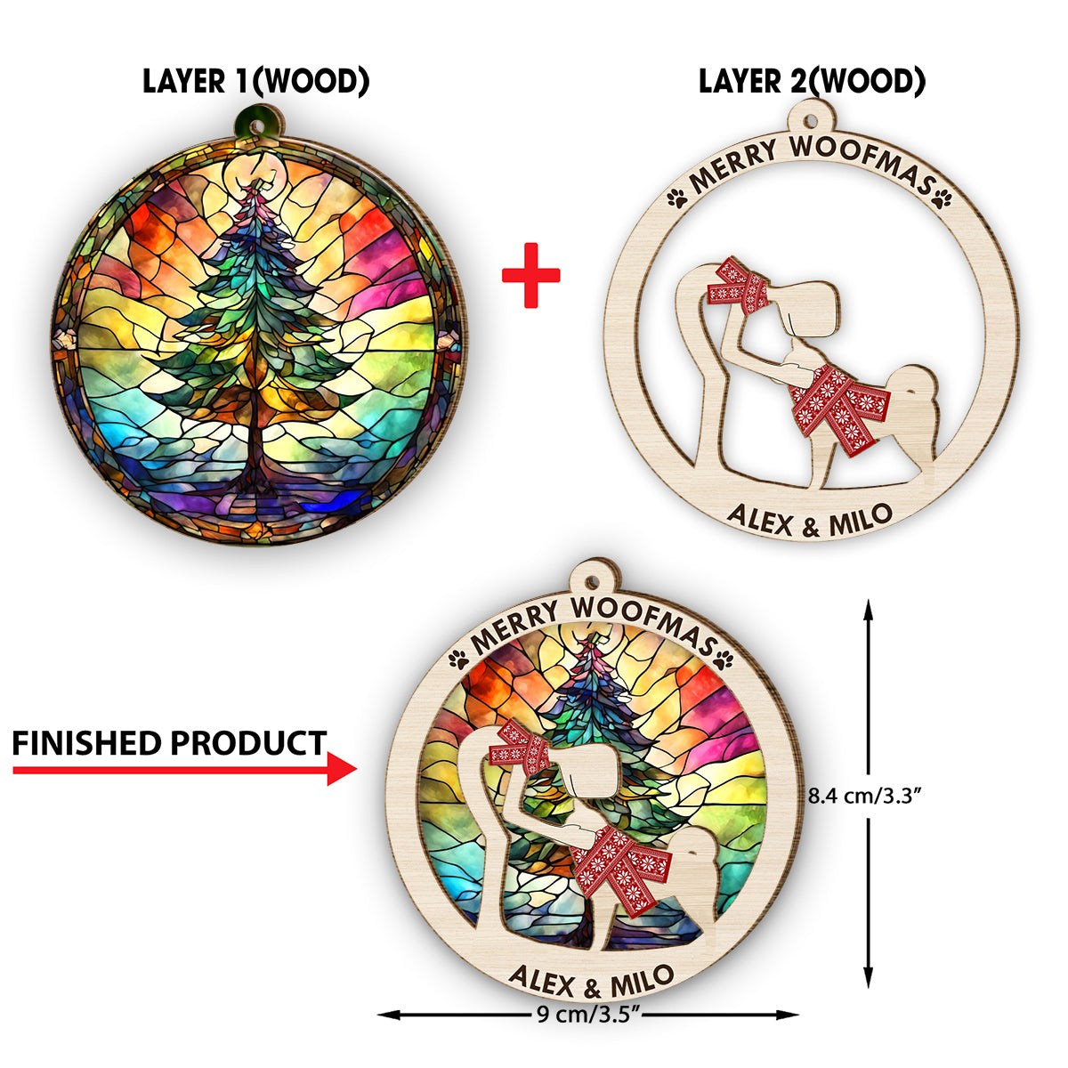 All I Want For Christmas Is You - Gift for dog lovers - Personalized 2 Layered Piece Ornament