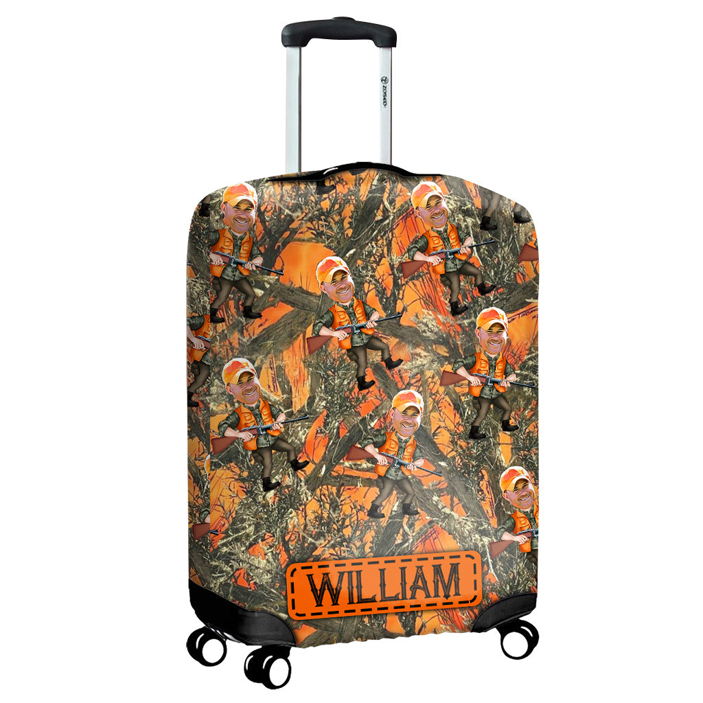 Photo Inserted Hunter - Personalized Hunting Luggage Cover
