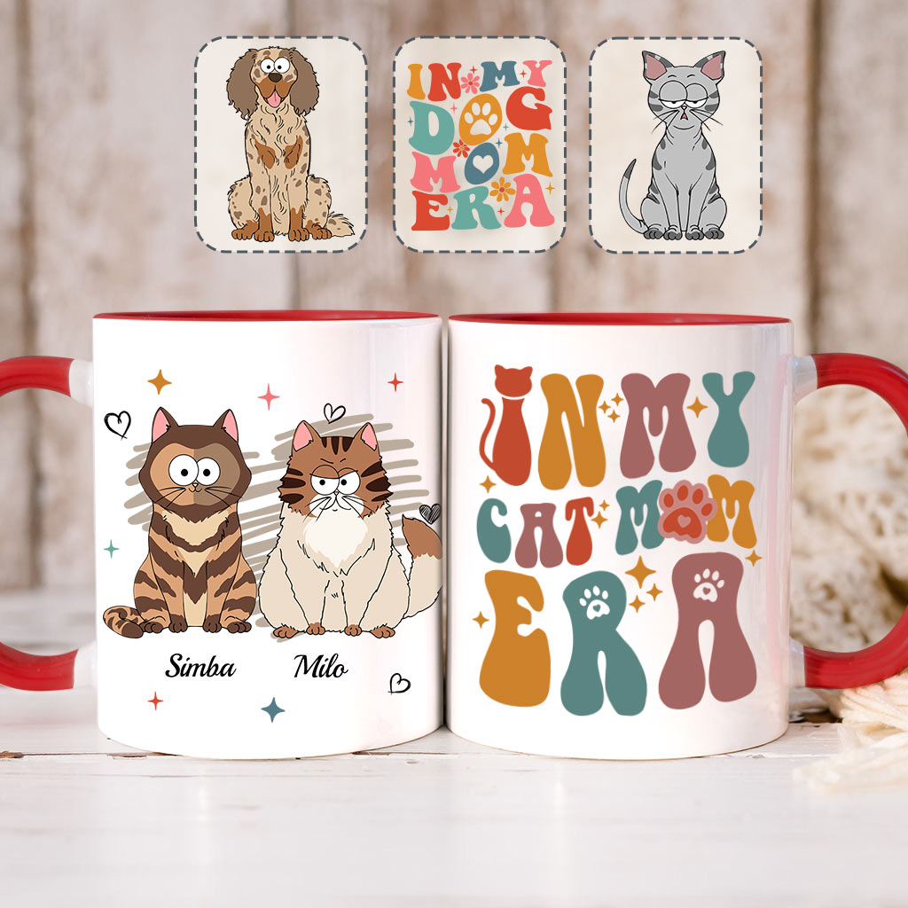 In My Dog/ Cat Mom Era - Personalized Cat Accent Mug
