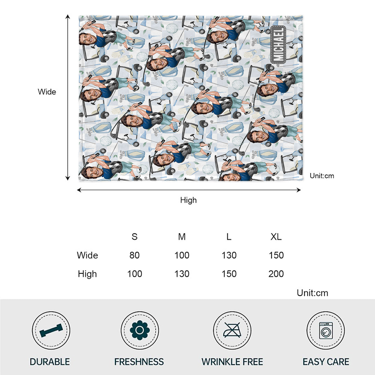 Gift For Golf Dad, Uncle, Husband...  - Personalized Golf Blanket