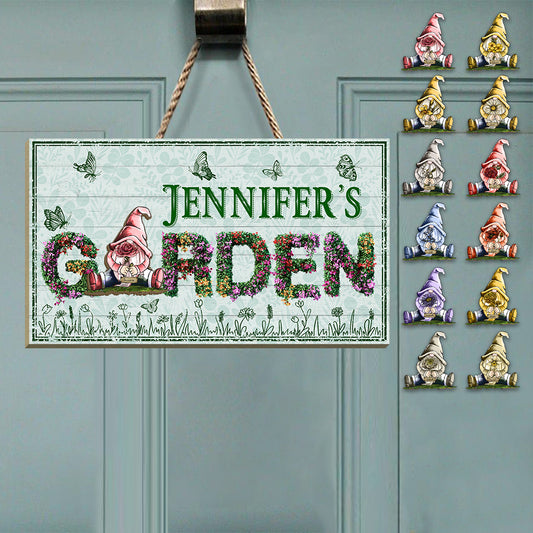 Welcome To My Garden - Personalized Gardening Interchangeable Wood Sign