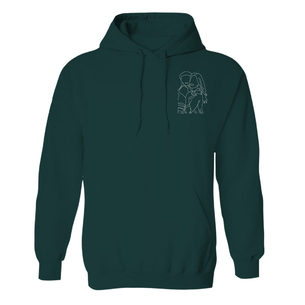 Custom Line Art - Personalized Step Mom Embroidered Hoodie