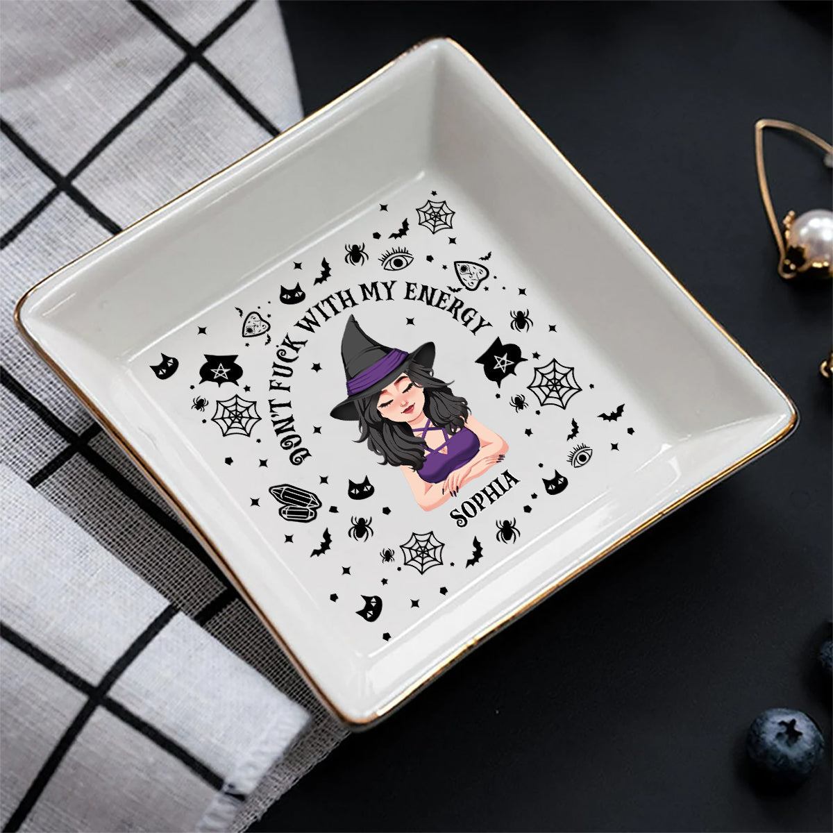 Don't F With My Energy - Personalized Witch Jewelry Dish