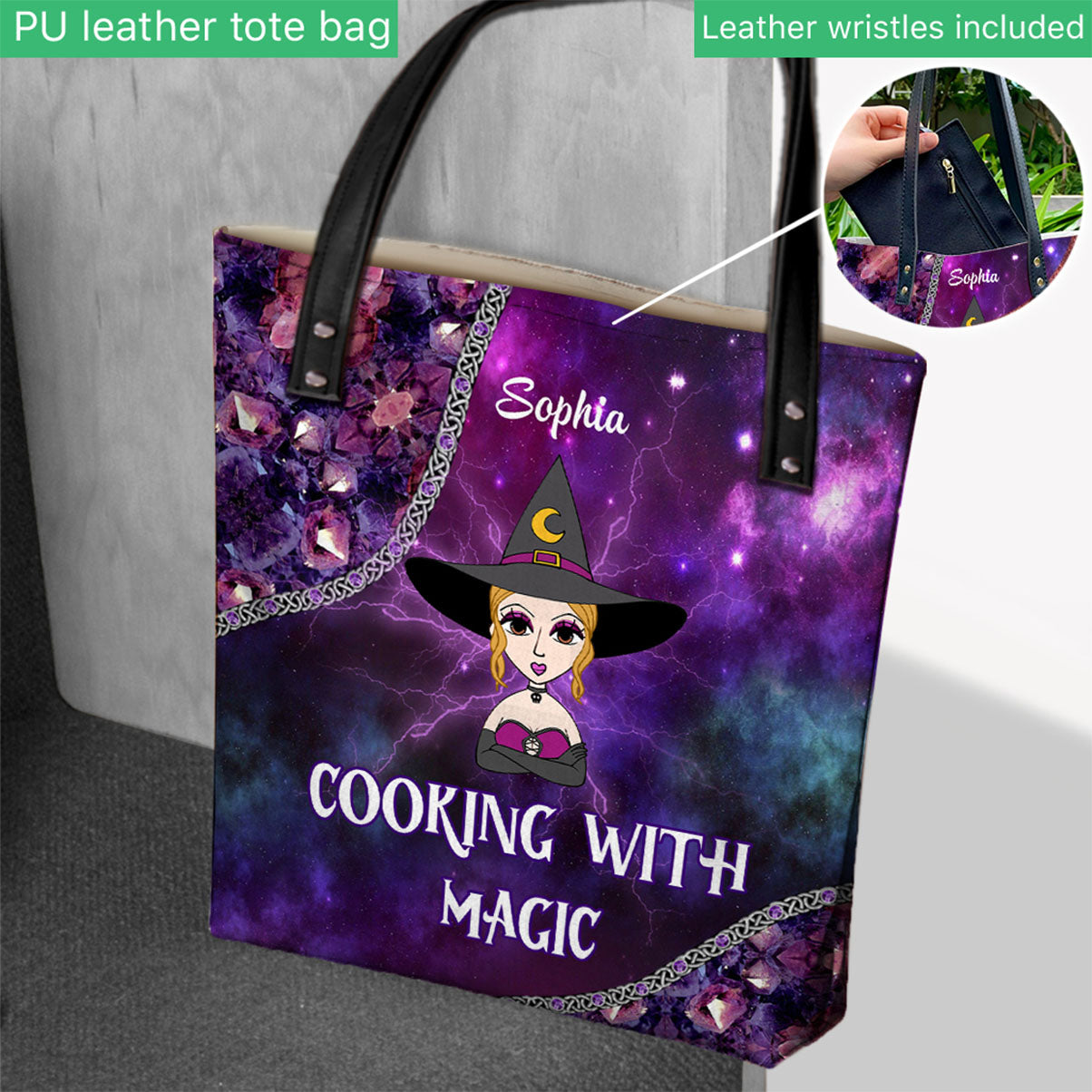 Cooking With Magic - Personalized Witch Tote Bag