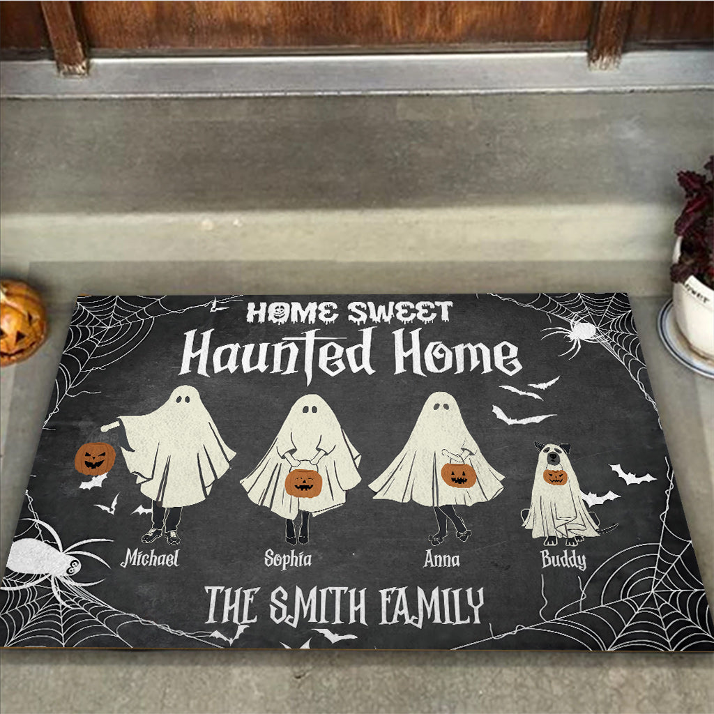 Home Sweet Haunted Home - Personalized Family Doormat
