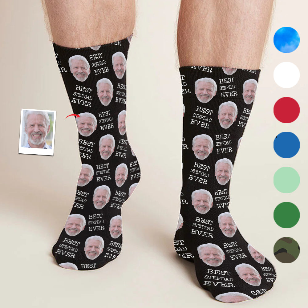 Custom Face - Personalized Step Dad Socks