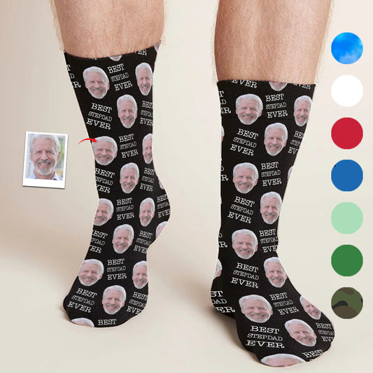 Custom Face - Personalized Step Dad Socks