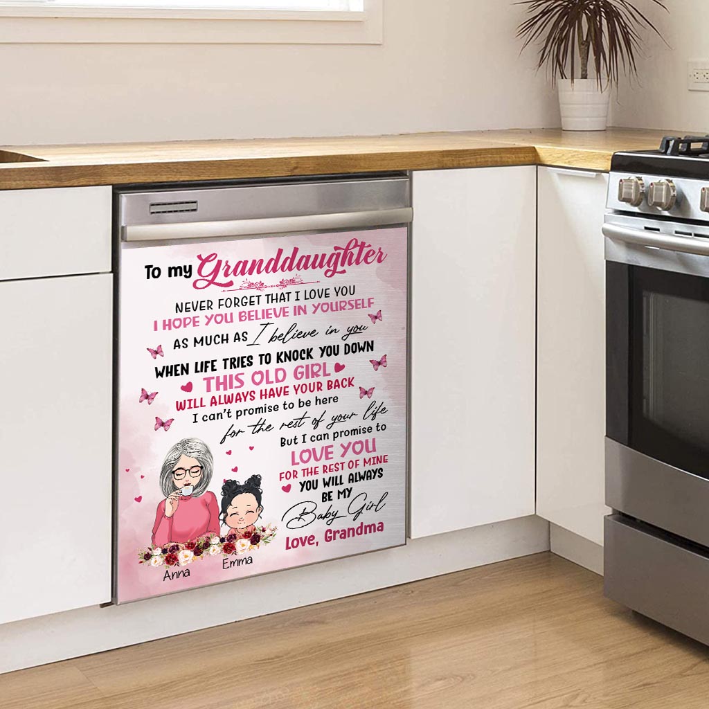 To My Granddaughter - Personalized Grandma Dishwasher Cover