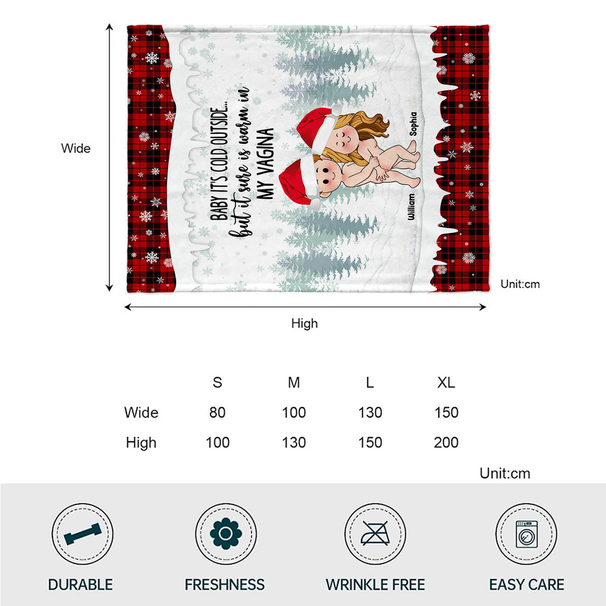 Baby It's Cold Outside - Personalized Couple Blanket
