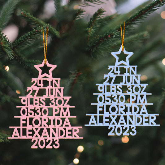 Baby's First Christmas - Gift for Newborn, mom, dad - Personalized Ornament
