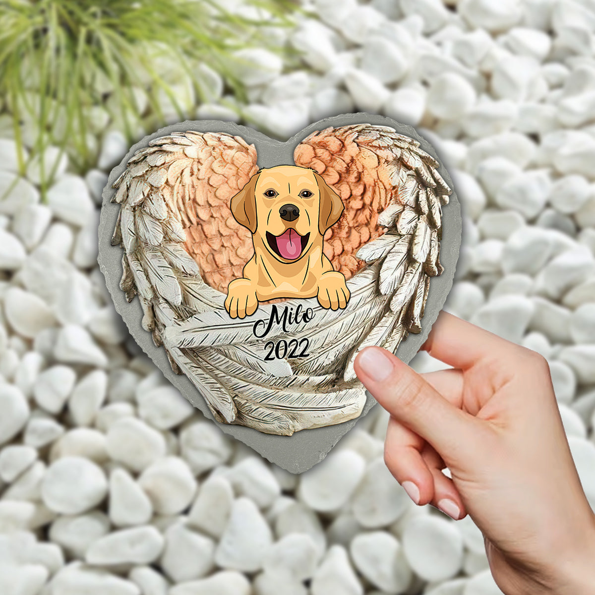 Paw Prints On My Heart - Personalized Dog Heart Shaped Stone