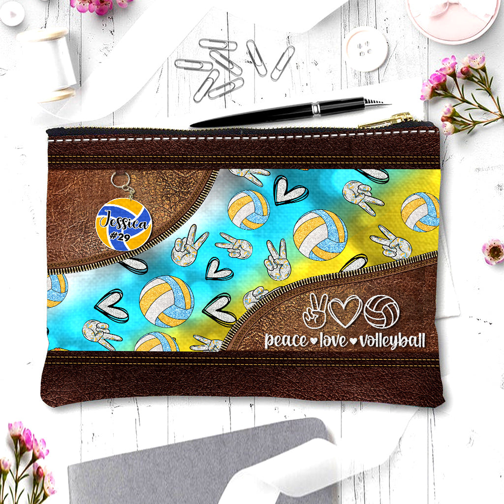 Peace Love Volleyball - Personalized Volleyball Pouch