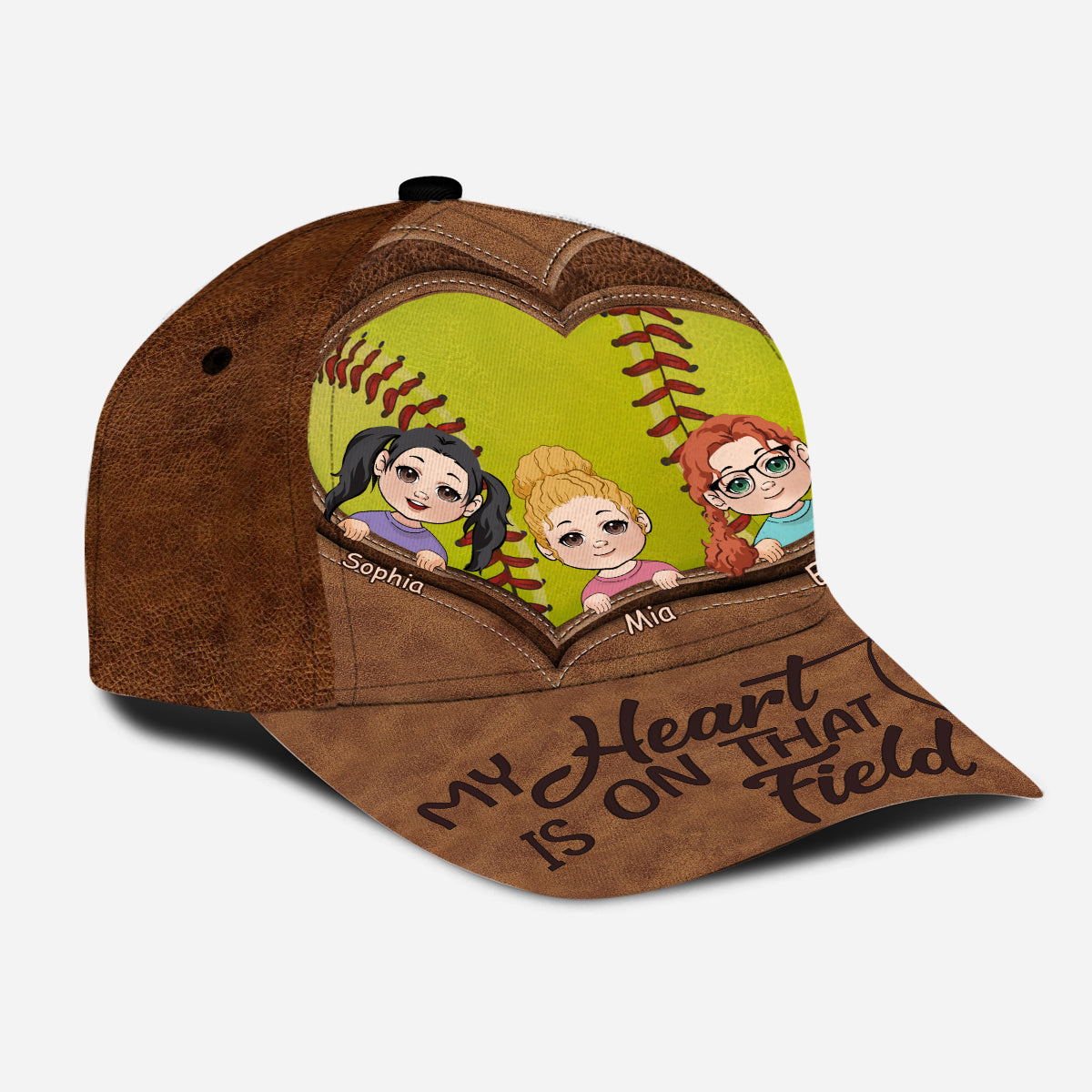My Heart Is On That Field - Personalized Softball Classic Cap