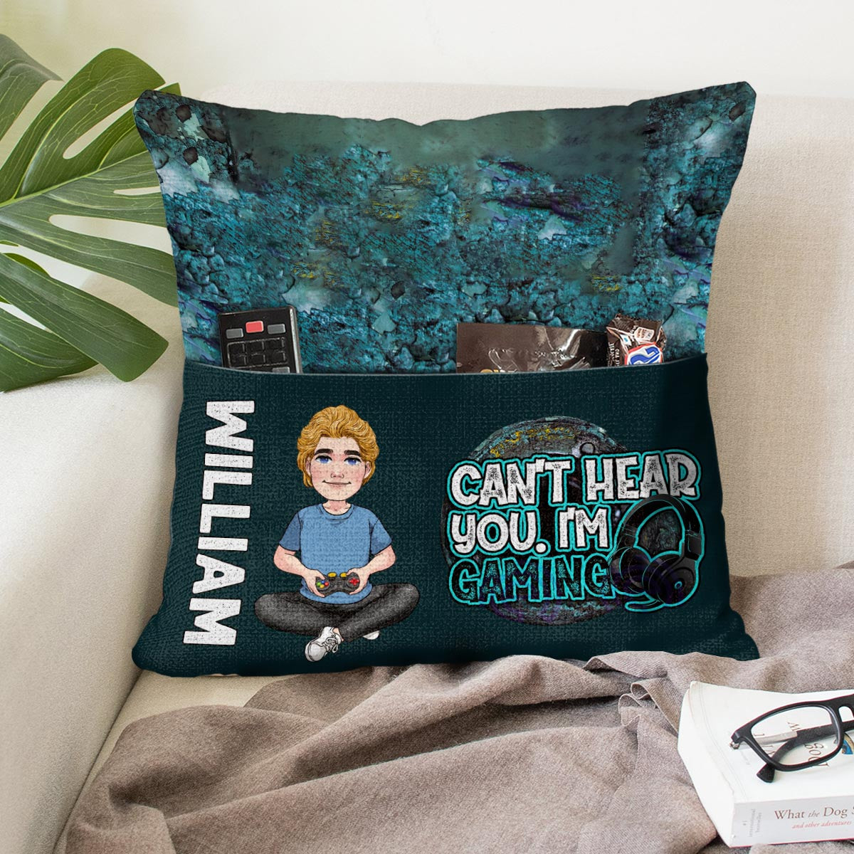 Can't Hear You I'm Gaming - Personalized Video Game Pocket Pillow
