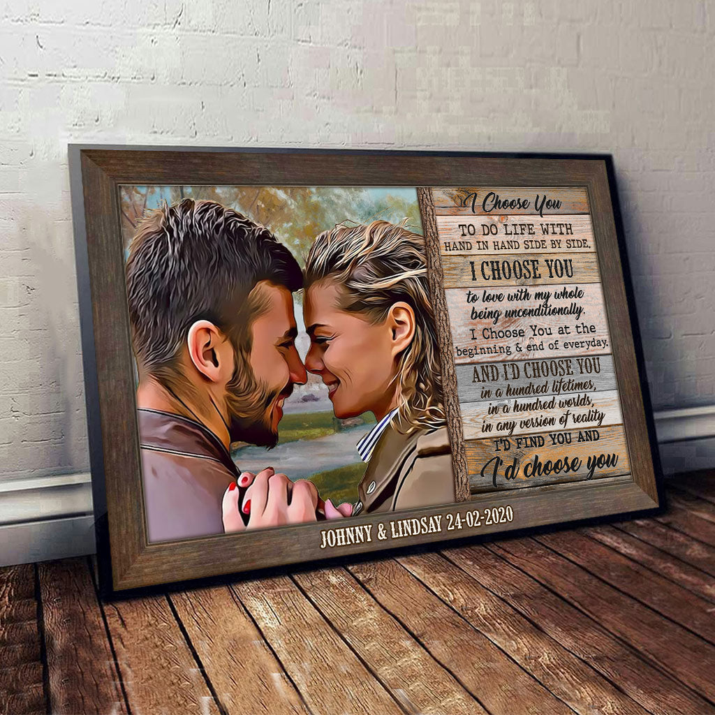 I Choose You - Personalized Couple Canvas And Poster