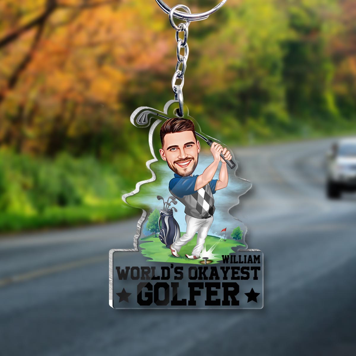 World's Okayest Golfer - Personalized Golf Keychain