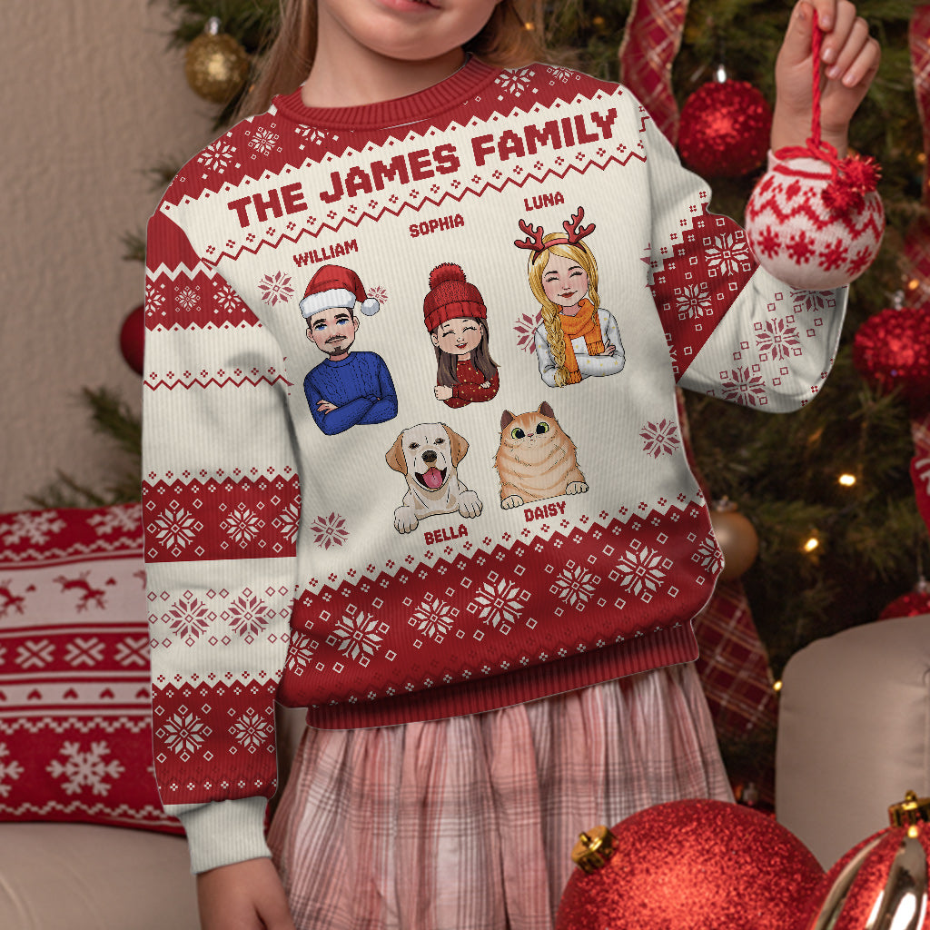 Merry Christmas - Personalized Family Ugly Sweater