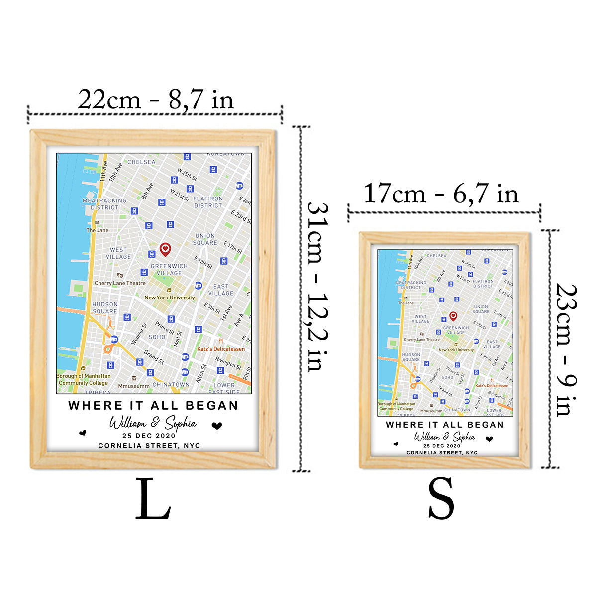 Where It All Began - Personalized Couple Light Photo Frame