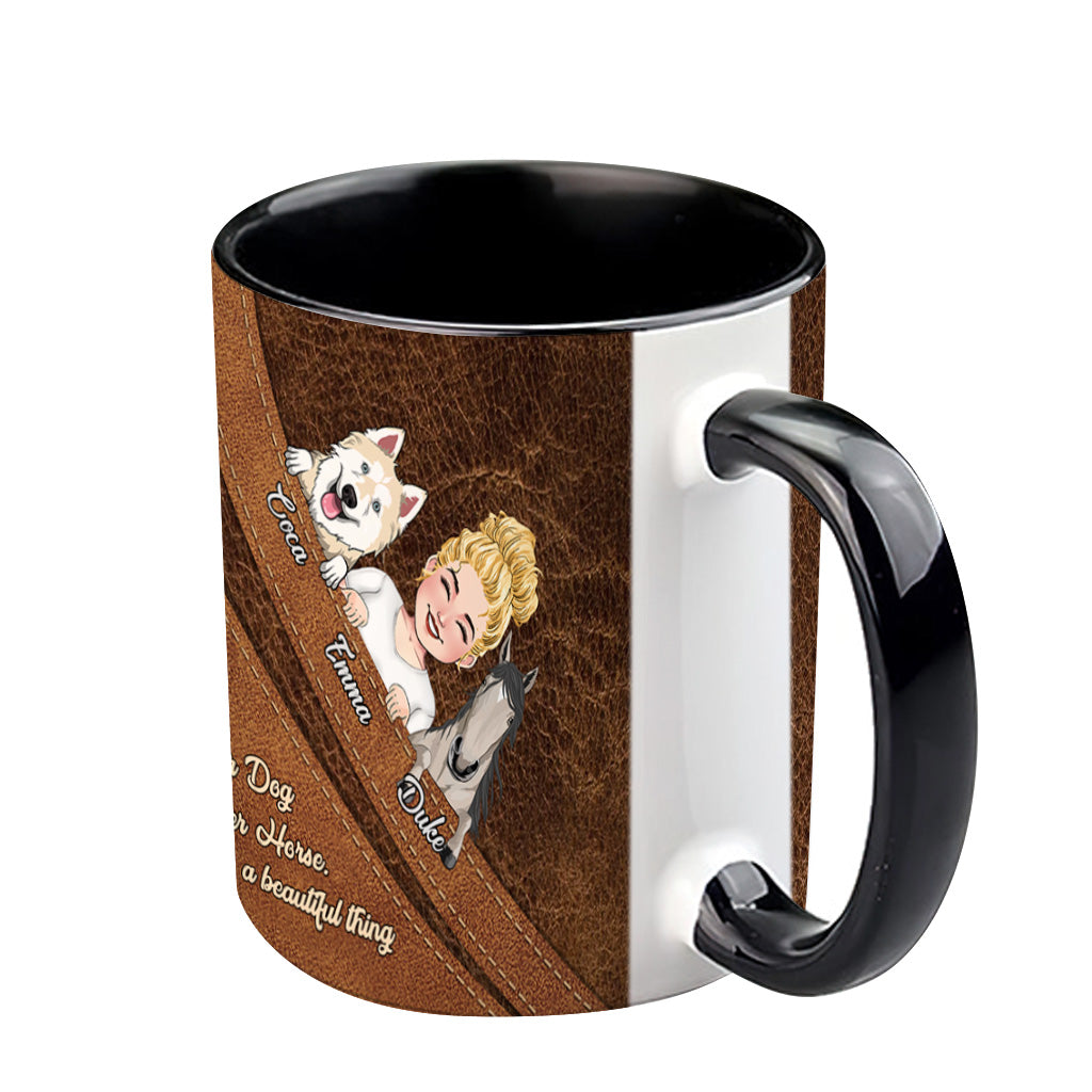 What A Beautiful Thing - Personalized Horse Accent Mug