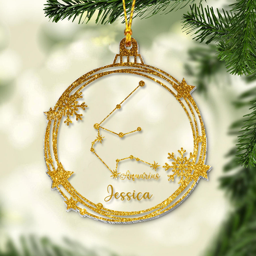 Zodiac Sign Ornament - Personalized Horoscope Transparent Ornament