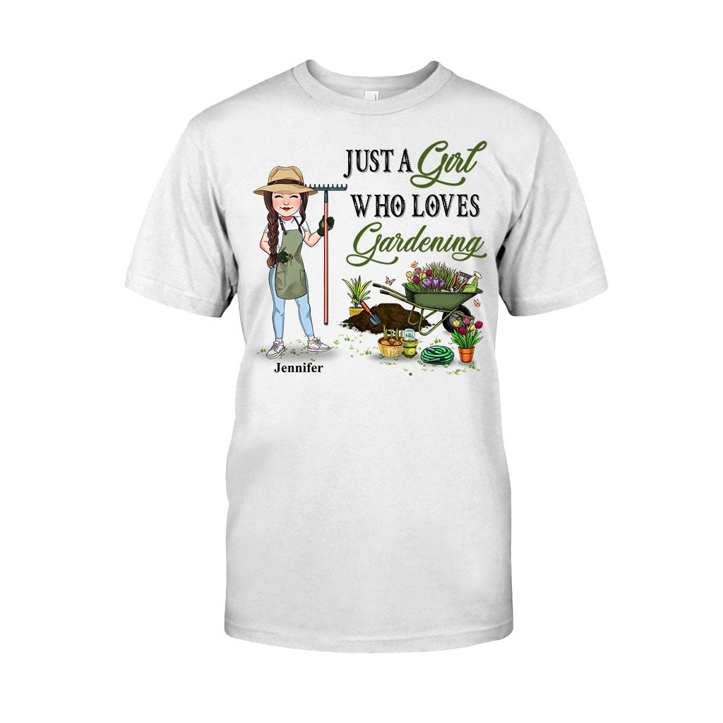 Just A Girl Who Loves Gardening - Personalized Gardening T-shirt & Hoodie