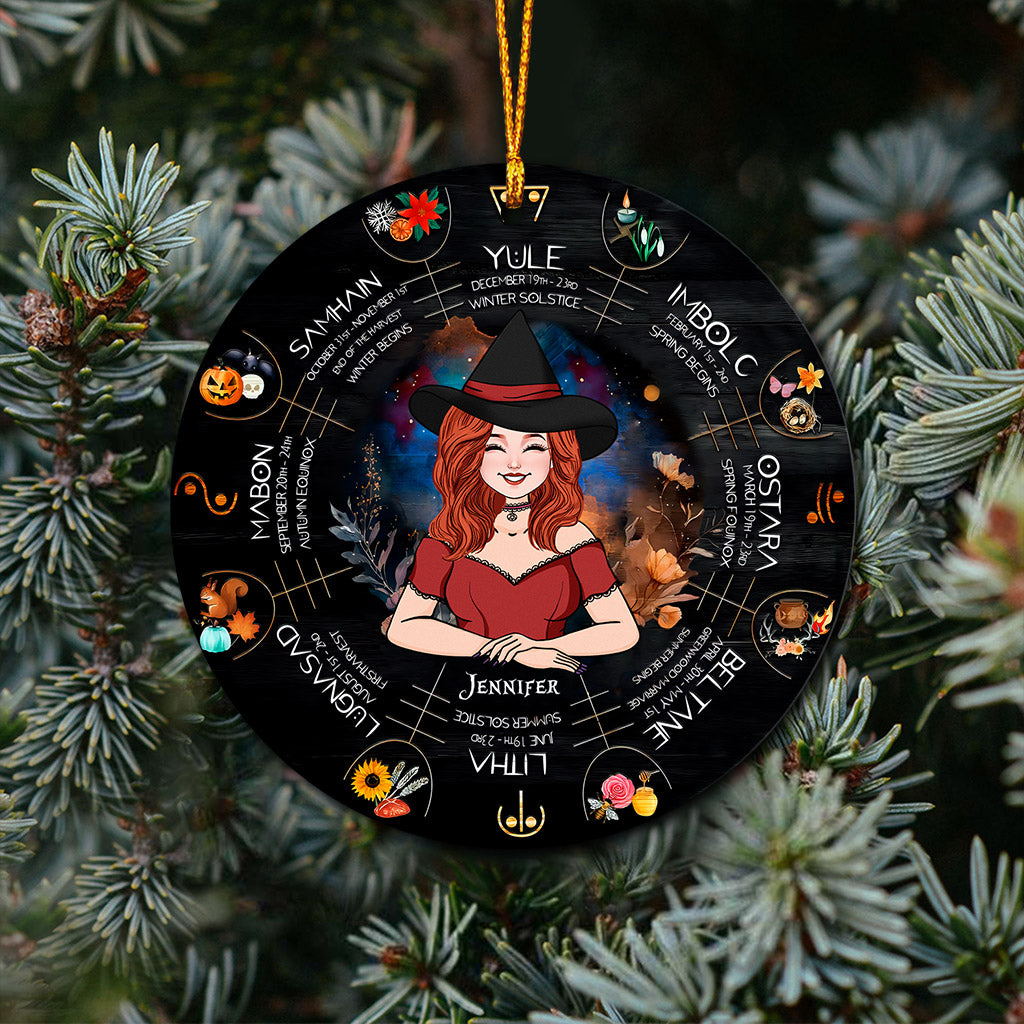 Wheel Of The Year - Personalized Witch Ornament