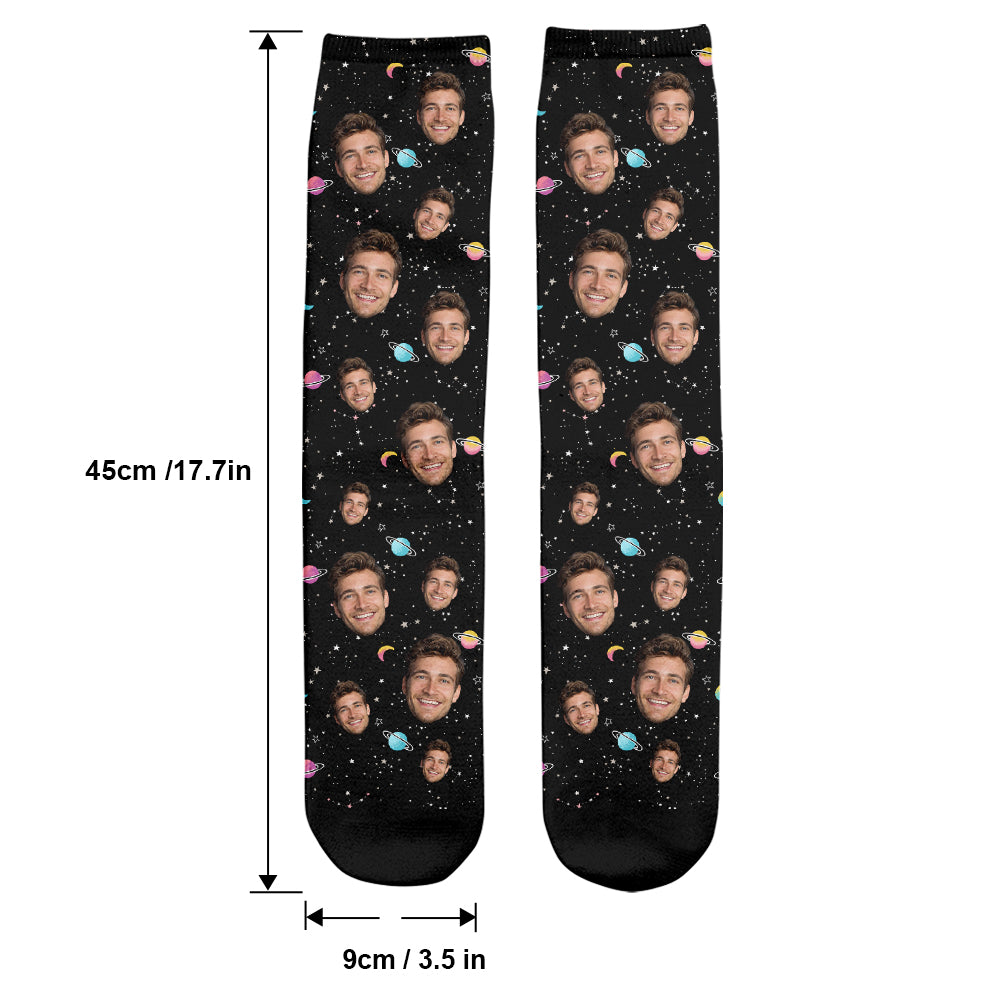 Custom Face Galaxy - Personalized Uncle Socks