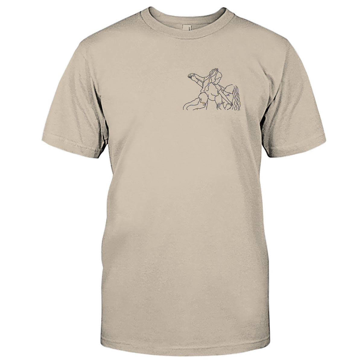 Custom Line Art - Personalized Family Embroidered T-shirt