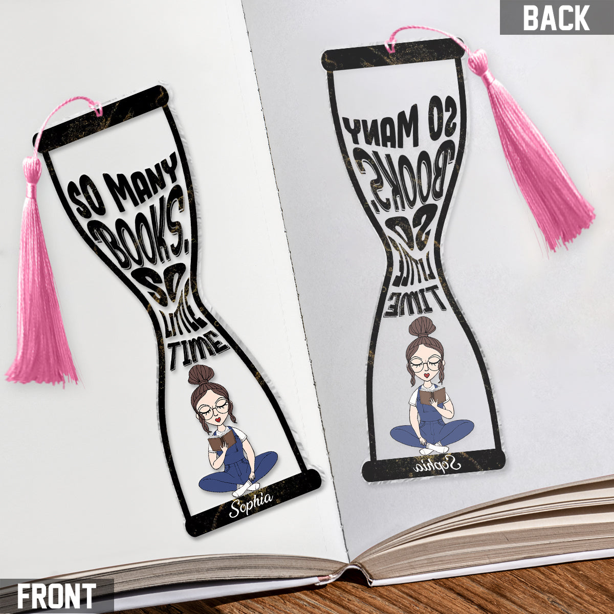 So Many Book So Little Time - Personalized Book Bookmark