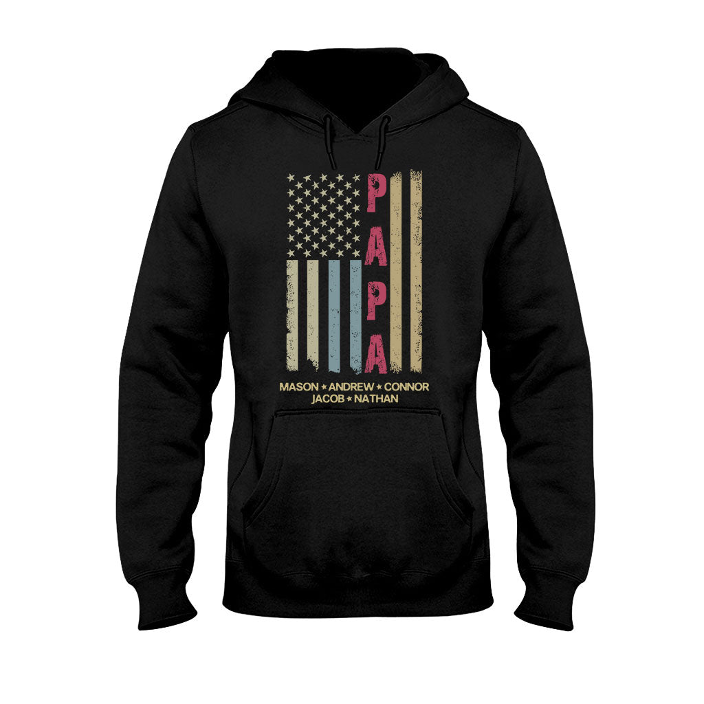 American Flag - Personalized Grandpa T-shirt & Hoodie