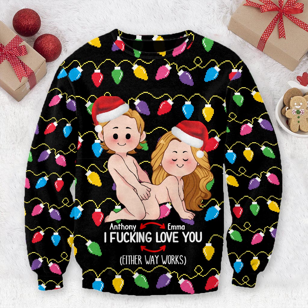I Love You - Personalized Couple Ugly Sweater