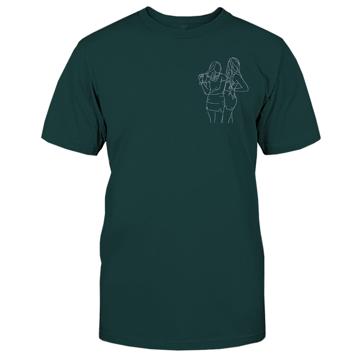 Custom Line Art - Personalized Daughter Embroidered T-shirt