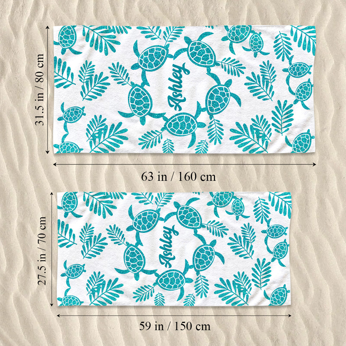 Turtle Lover - Personalized Sea Lover Beach Towel