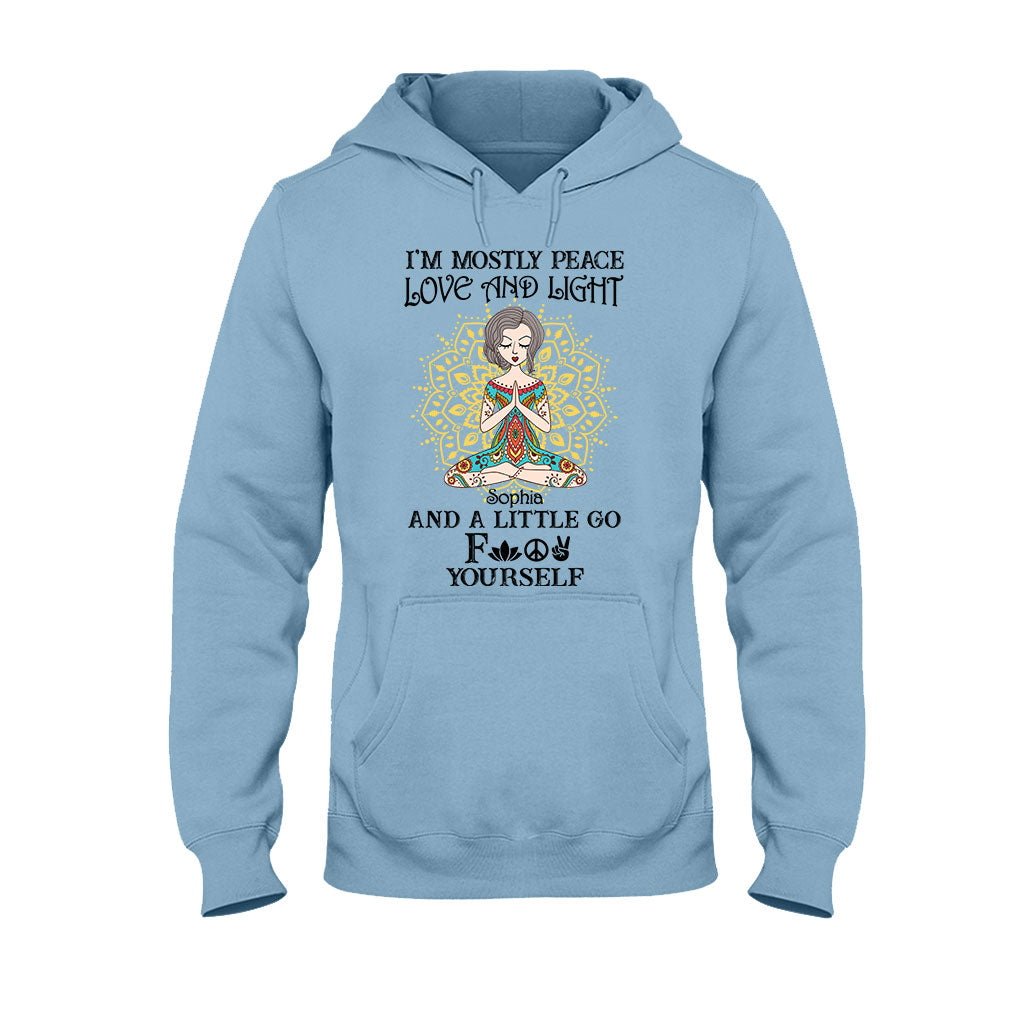 I’m Mostly Peace Love And Light - Personalized Yoga T-shirt And Hoodie