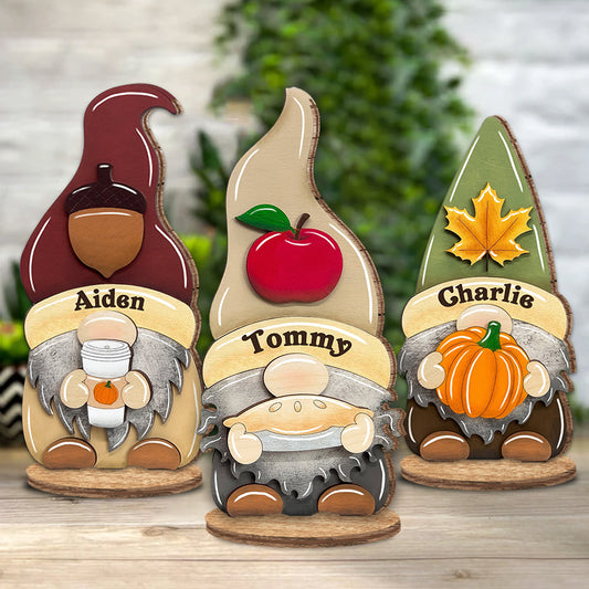 Thanksgiving Gnomes - Personalized Thanksgiving Freestanding Wood Plaque