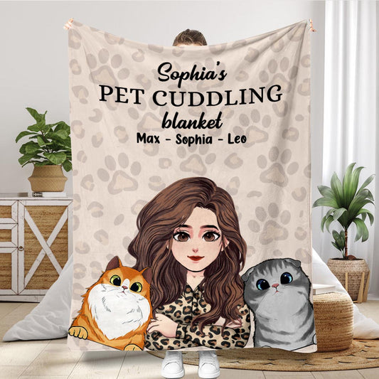 Pet Cuddling blanket - Cat gift for cat lover - Personalized Blanket