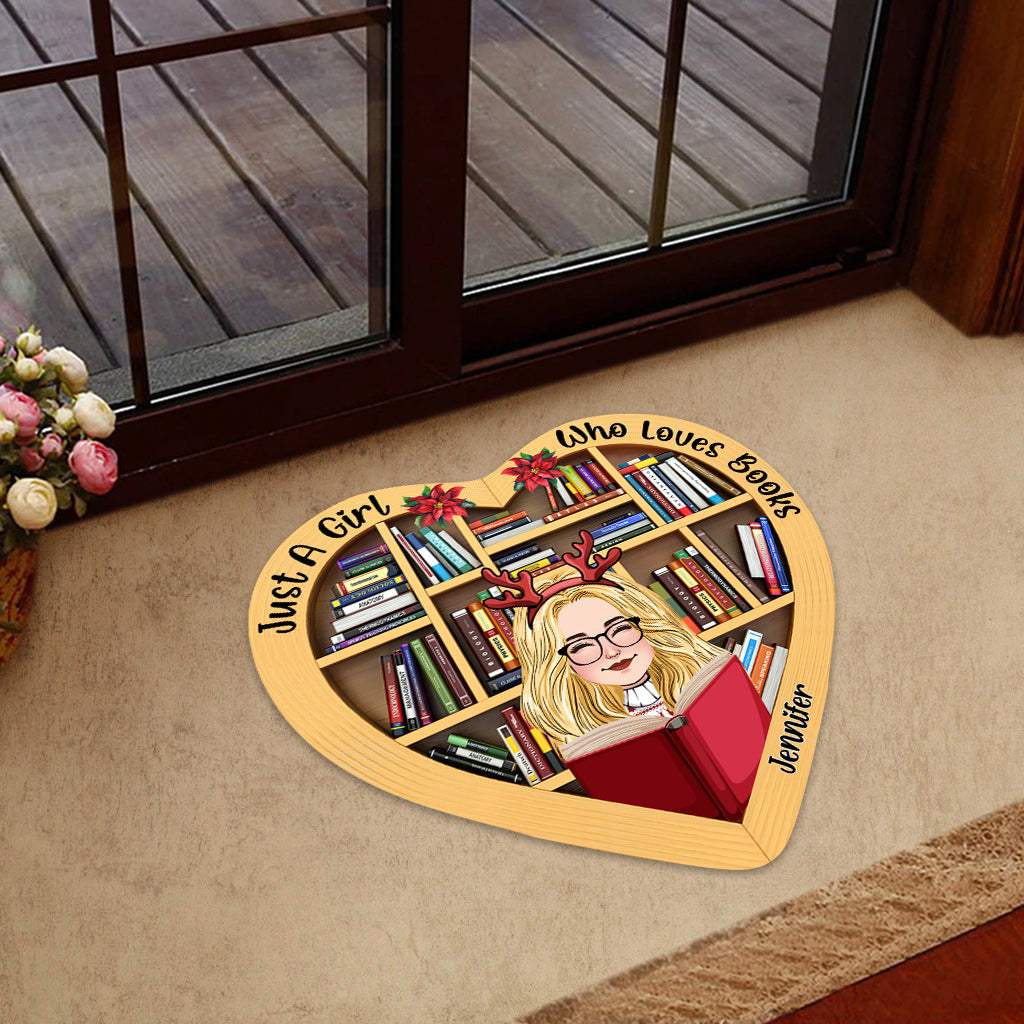 Just A Girl Who Loves Book - Personalized Book Shaped Doormat