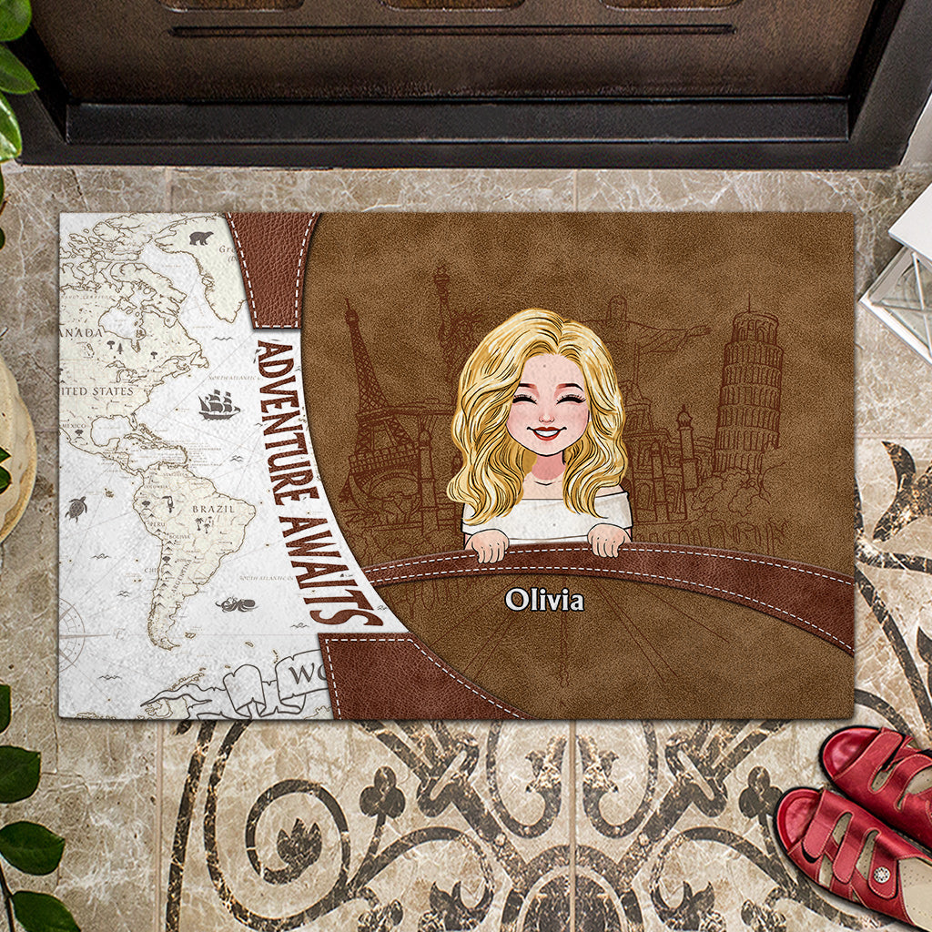 Adventure Awaits - Personalized Travelling Doormat