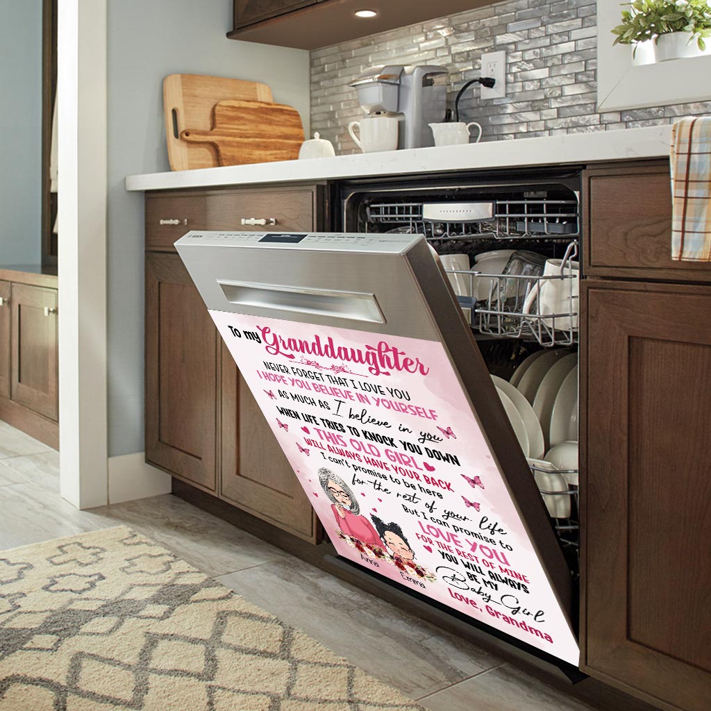 To My Granddaughter - Personalized Grandma Dishwasher Cover