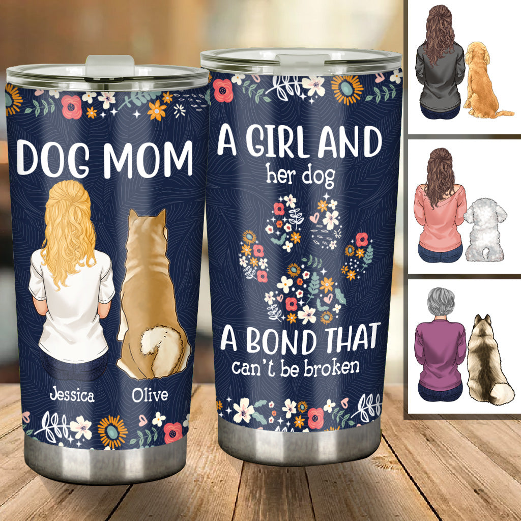 A Girl And Her Dogs - Personalized Dog Tumbler