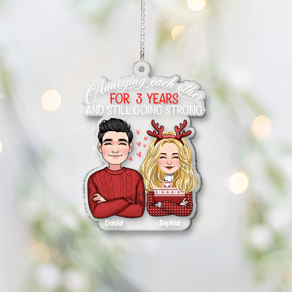 Annoying Each Other And Still Going Strong - Personalized Couple Transparent Ornament