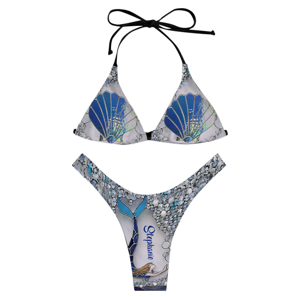 Bling Mermaid - Personalized Sea Lover Triangle Bikini Swimsuit