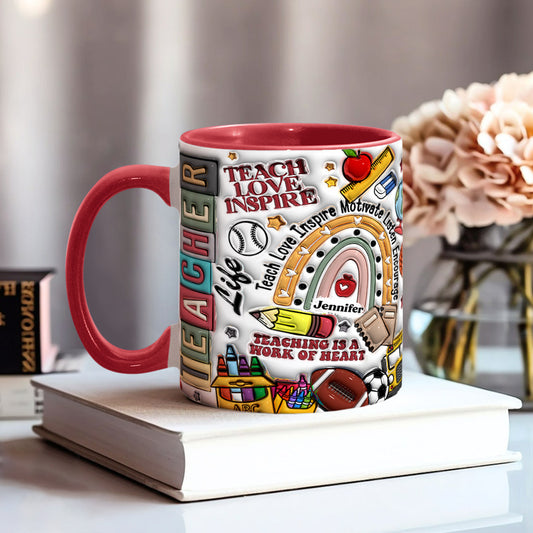 Teach Love Inspire - Personalized Teacher Accent Mug